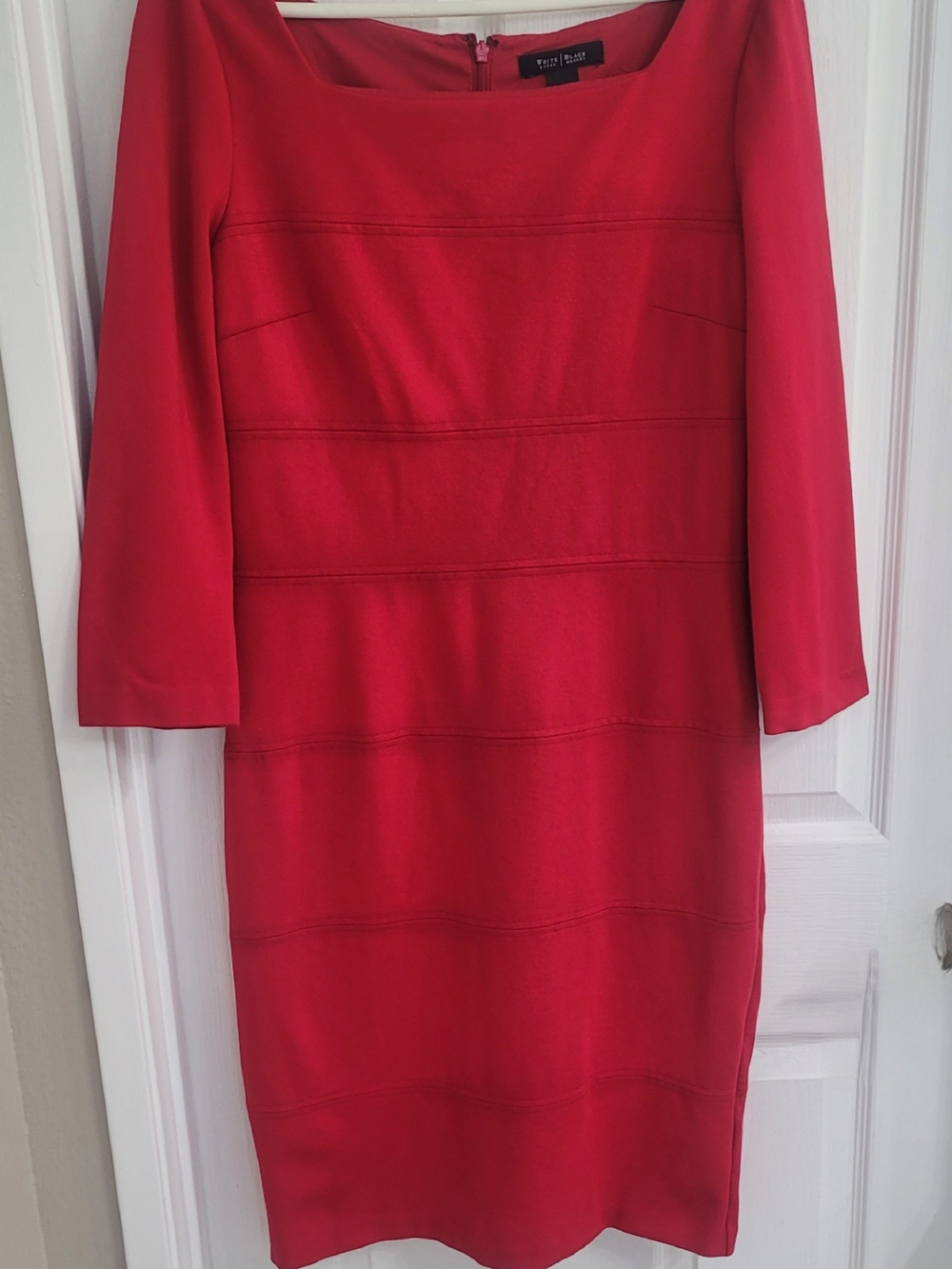 White House Black Market Red Ponte Sheath Dress